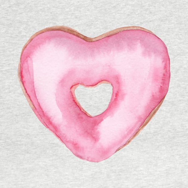 Pink heart donut by DreamLoudArt